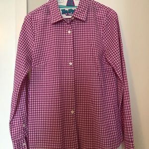 Pink gingham J Crew boy shirt - like new!